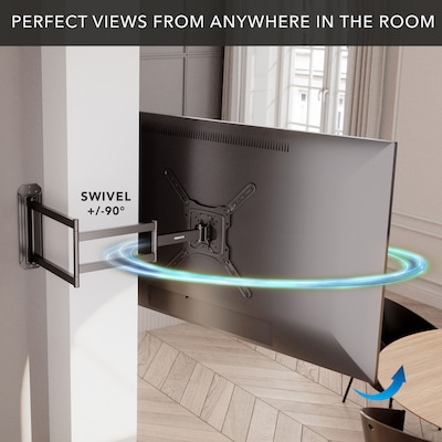 Mount-It! Full-Motion TV Wall Mount with Extra-Long Extension for 23" to 65" TVs, Holds Up to 77 lbs., Black (MI-402)