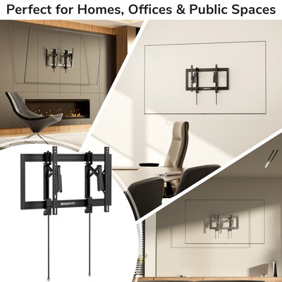 Mount-It! Heavy-Duty Advanced Tilt TV Wall Mount for 37 to 90 TVs, Holds Up to 176 lbs., Black (MI-412)