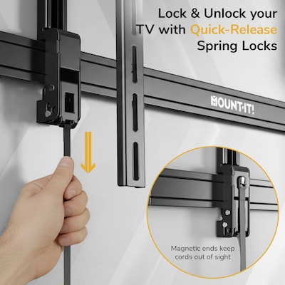 Mount-It! Heavy-Duty Advanced Tilt TV Wall Mount for 37" to 90" TVs, Holds Up to 176 lbs., Black (MI-412)
