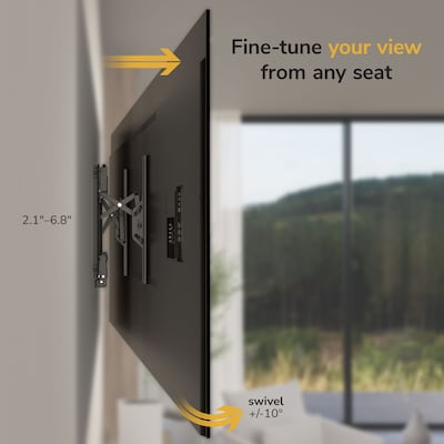 Mount-It! Heavy-Duty Advanced Tilt TV Wall Mount for 37" to 90" TVs, Holds Up to 176 lbs., Black (MI-412)