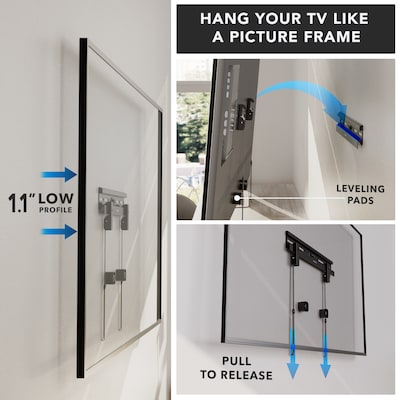 Mount-It! No-Stud Fixed TV Wall Mount for 23" to 65" TVs, Holds Up to 77 lbs., Black (MI-378)
