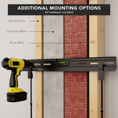 Mount-It! No-Stud Fixed TV Wall Mount for 37" to 85" TVs, Holds Up to 110 lbs., Black (MI-379)