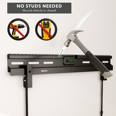 Mount-It! No-Stud Fixed TV Wall Mount for 37" to 85" TVs, Holds Up to 110 lbs., Black (MI-379)