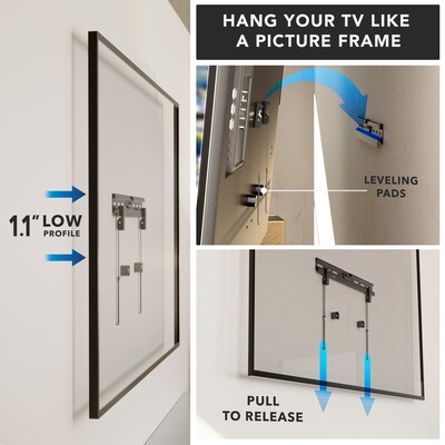 Mount-It! No-Stud Fixed TV Wall Mount for 37" to 85" TVs, Holds Up to 110 lbs., Black (MI-379)
