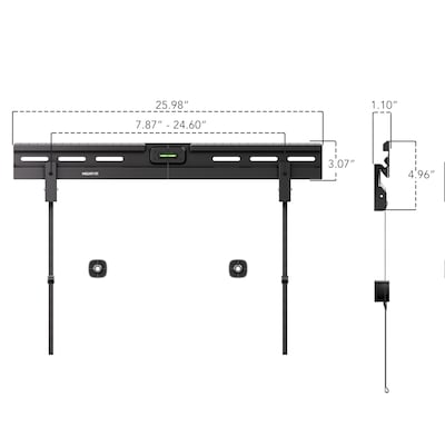 Mount-It! No-Stud Fixed TV Wall Mount for 37" to 85" TVs, Holds Up to 110 lbs., Black (MI-379)