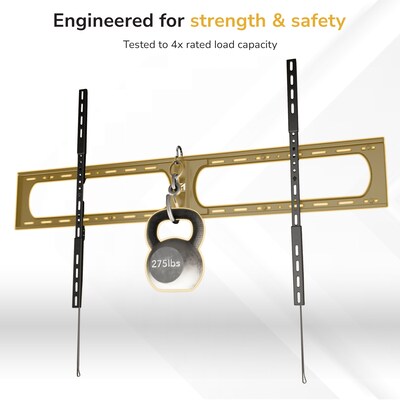 Mount-It! Heavy-Duty XXL Fixed TV Wall Mount for 37" to 140" TVs, Holds Up to 275 lbs., Black (MI-14011)