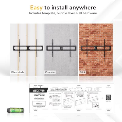Mount-It! Heavy-Duty XXL Fixed TV Wall Mount for 37" to 140" TVs, Holds Up to 275 lbs., Black (MI-14011)