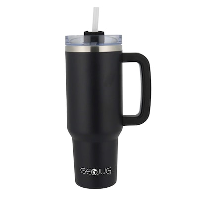 Brentwood 8-Cup Iced Tea & Coffee Maker & 40-oz. Insulated Stainless Steel Tumbler Cup, Black (KITBTWICECOFF02)