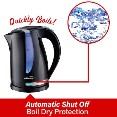 Brentwood 1.7L Cordless Electric Kettle with 24-oz. Vacuum-Insulated Water Bottle, Black/Silver (KITBTWKETTLE01)