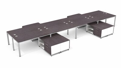 Boss Office Products Simple System 71W Desk with Storage Cabinet, Driftwood, 8/Set (SGSD026-203)
