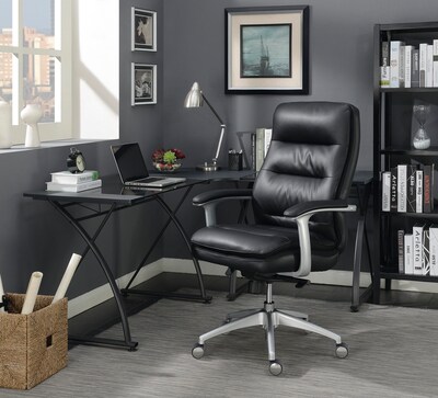 Beautyrest Platinum Sofil Bonded Leather Executive Chair, Black (49404B)