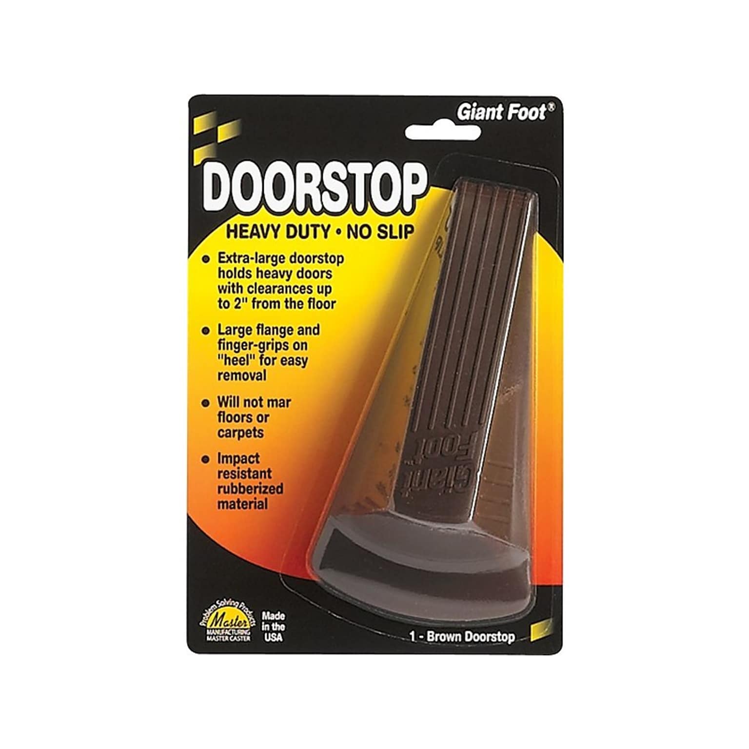 Master Giant Foot Rubber Doorstop, Brown, Each (00964)