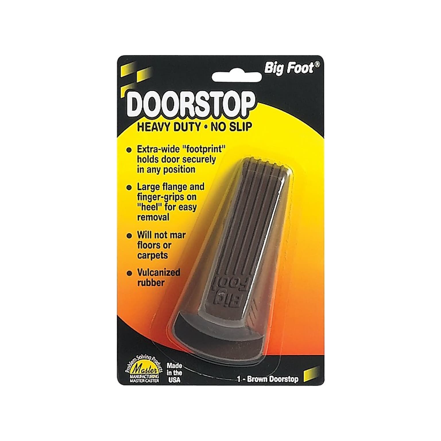 Master Big Foot Vulcanized Rubber Heavy Duty Doorstop, Brown (00920)