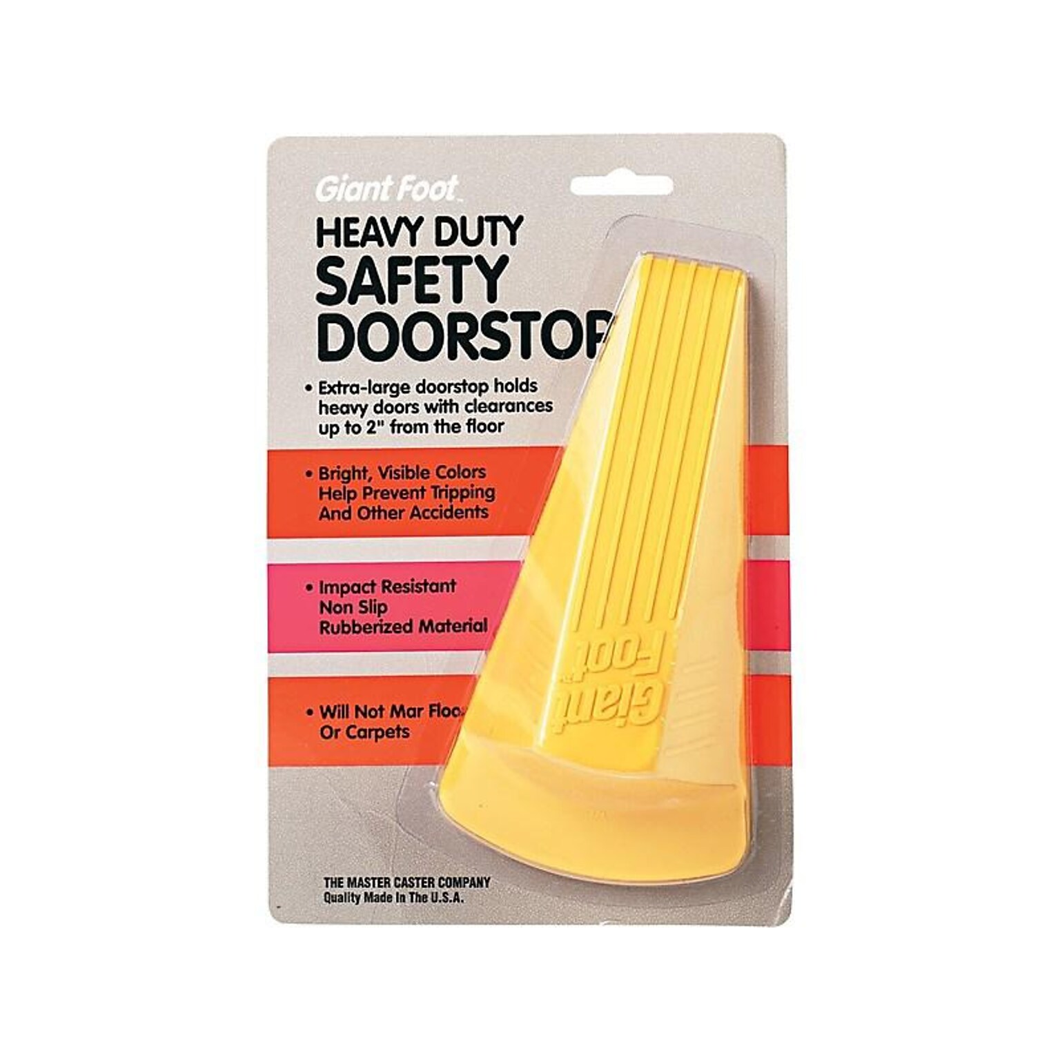 Master Giant Foot Rubber Doorstop, Yellow, Each (00966)