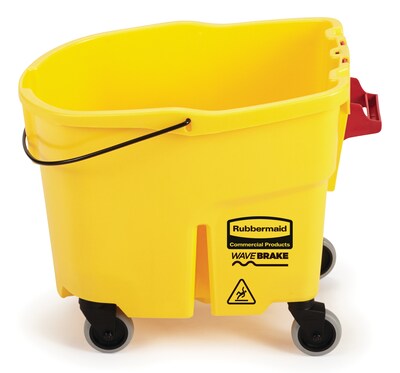 Rubbermaid WaveBrake® Janitorial Bucket and Casters, 35 Quart, Yellow (2064914)