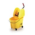 Rubbermaid WaveBrake® 2.0 Janitorial Down-Press Bucket and Wringer, 35 Quart, Yellow (FG757788YEL)