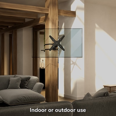 Mount-It! Weatherproof Full-Motion Column TV Mount for 32" to 65" TVs, Holds Up to 55 lbs., Black (MI-414)