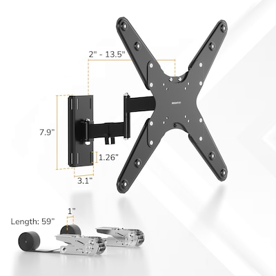 Mount-It! Weatherproof Full-Motion Column TV Mount for 32" to 65" TVs, Holds Up to 55 lbs., Black (MI-414)