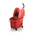 Rubbermaid WaveBrake® 2.0 Janitorial Down-Press Bucket and Wringer, 35 Quart, Red (FG757888RED)