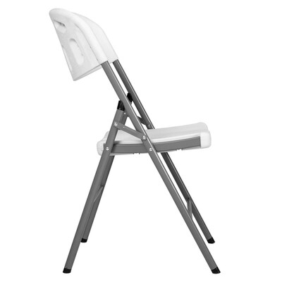 Regency Trestle 48" Heavy Duty Round Folding Table and 4 Chairs, White (TBM48RNDWH42WH)