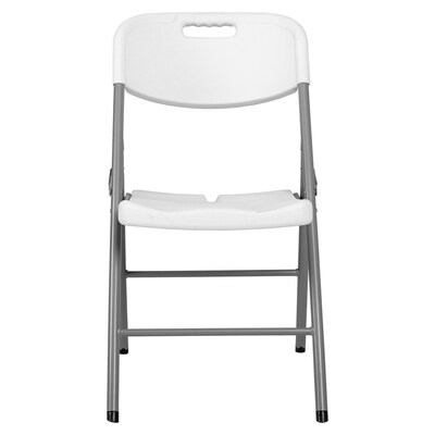 Regency Trestle 48" Heavy Duty Round Folding Table and 4 Chairs, White (TBM48RNDWH42WH)