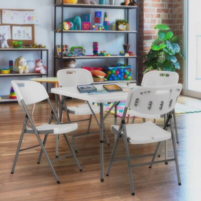 Regency Trestle Series 34 Heavy Duty Square Folding Table, White (TBM3434WH)