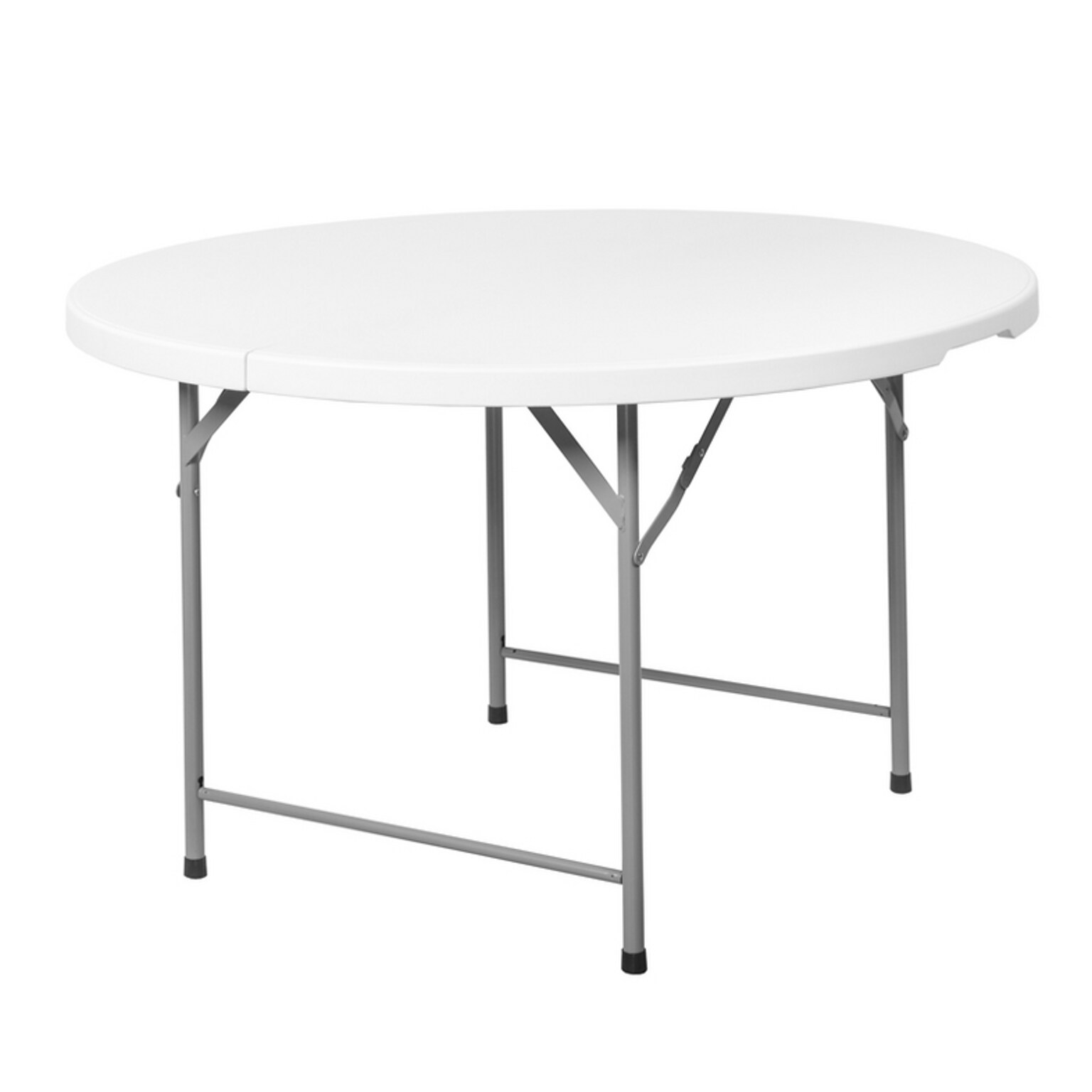 Regency Trestle 48 Heavy Duty Round Folding Table, White (TBM48RNDWH)