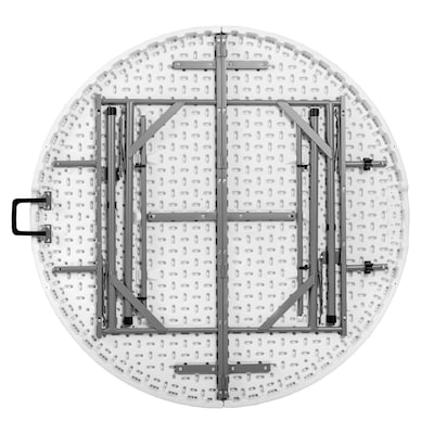 Regency Trestle 48" Heavy Duty Round Folding Table, White (TBM48RNDWH)