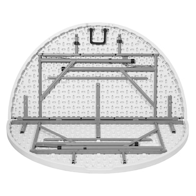 Regency Trestle 48" Heavy Duty Round Folding Table, White (TBM48RNDWH)