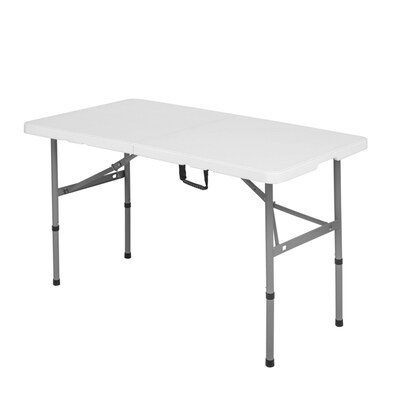 Regency Trestle Series 48 x 24 Heavy Duty Plastic Folding Table, White (TBM4824WH)