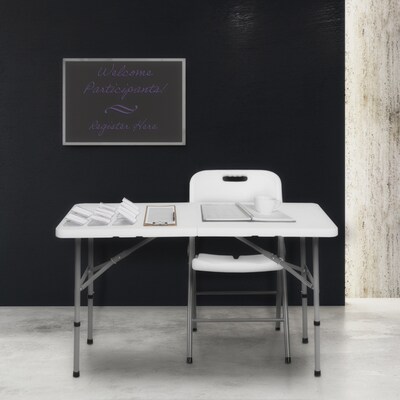Regency Trestle Series 48 x 24 Heavy Duty Plastic Folding Table, White (TBM4824WH)