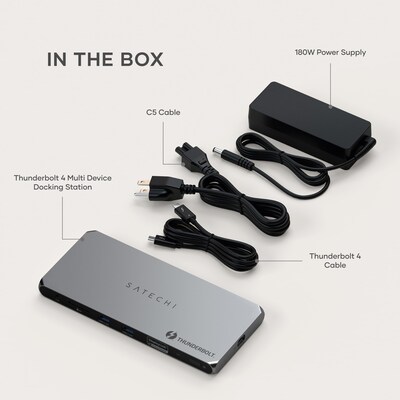 Satechi Thunderbolt 4 Multi-Display Docking Station, Space Gray (ST-DT4MDM-US)