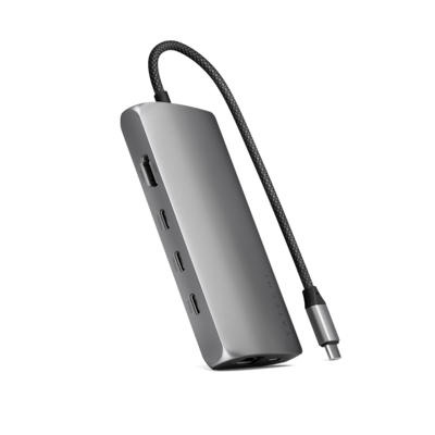 Satechi USB-C MultiPort Adapter 8K with Ethernet V3,  Space Gray (ST-P8KEM)