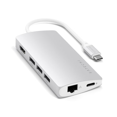Satechi Type-C Multi-Port Adapter 4K with Ethernet V2, Silver (ST-TCMA2S)