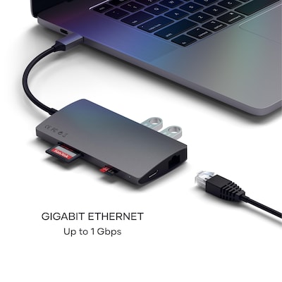 Satechi Type-C Multi-Port Adapter 4K with Ethernet V2, Space Gray (ST-TCMA2M)