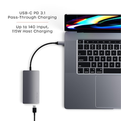 Satechi Type-C Multi-Port Adapter 4K with Ethernet V2, Space Gray (ST-TCMA2M)