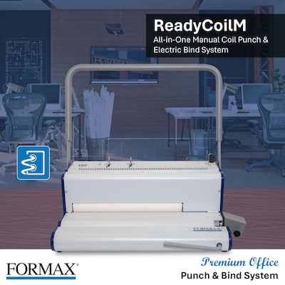 Formax ReadyCoilM Premium Manual Punch and Electric Coil Binding Machine, 160 Sheet Capacity