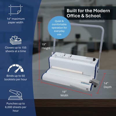 Formax ReadyCoilM Premium Manual Punch and Electric Coil Binding Machine, 160 Sheet Capacity