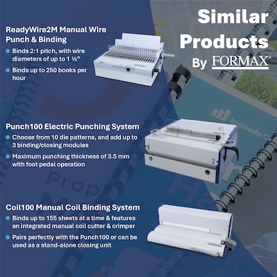 Formax ReadyCoilM Premium Manual Punch and Electric Coil Binding Machine, 160 Sheet Capacity