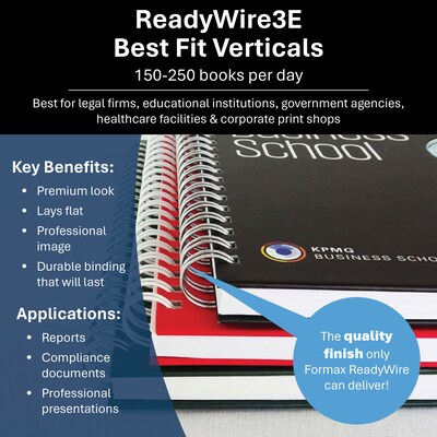 Formax ReadyWire3E Premium Electric Punch and Manual Wire Binding Machine, 135 Sheet Capacity