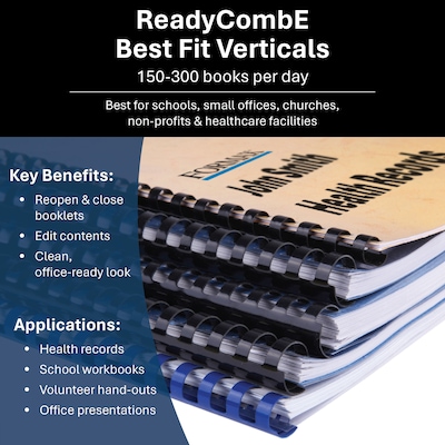 Formax ReadyCombE Premium Electric Punch and Manual Comb Binding Machine, 480 Sheet Capacity