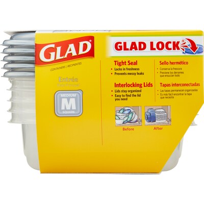 Glad Home Collection Containers, 25 Oz., 5/Pack (79067)