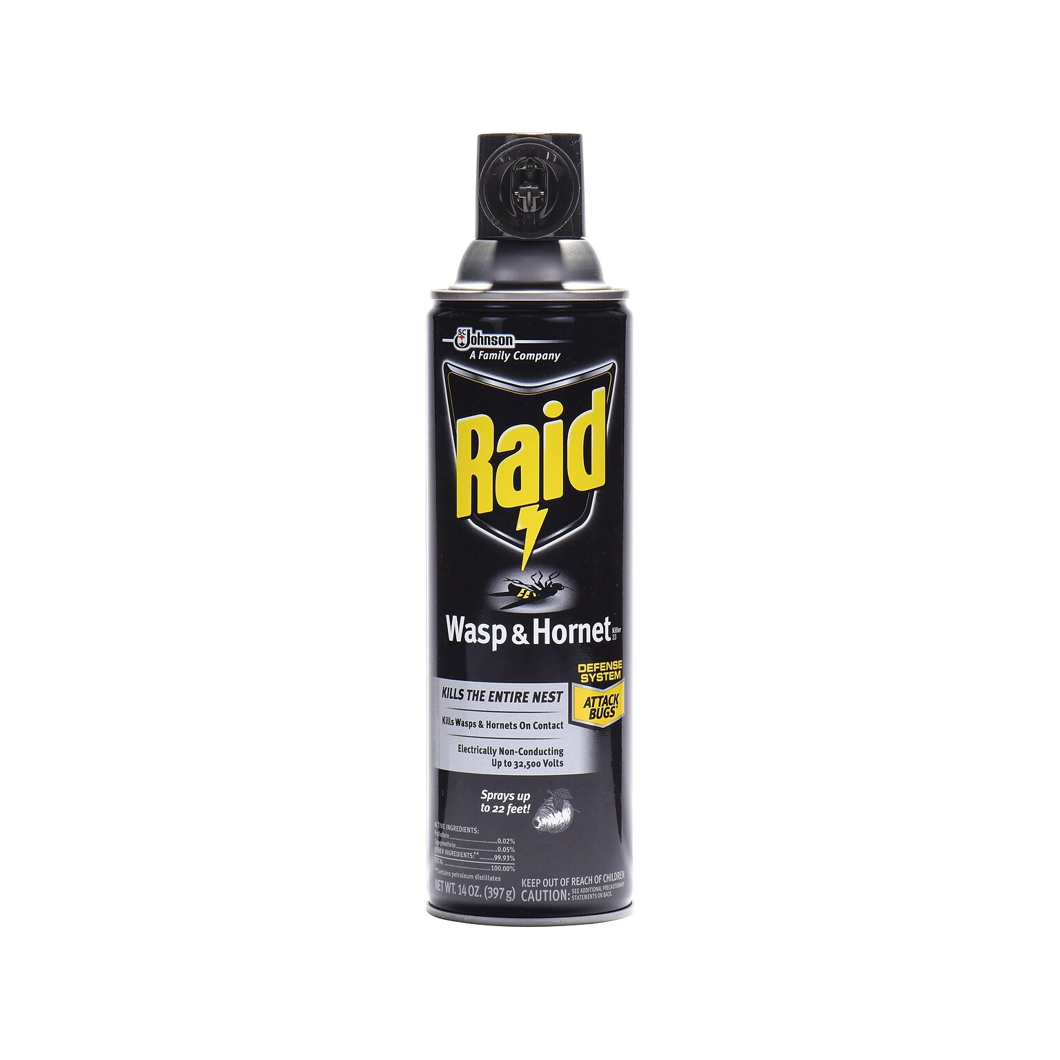 Raid Wasp & Hornet Killer 33 Aerosol for Wasps & Hornets, Unscented, 14 oz. (668006)