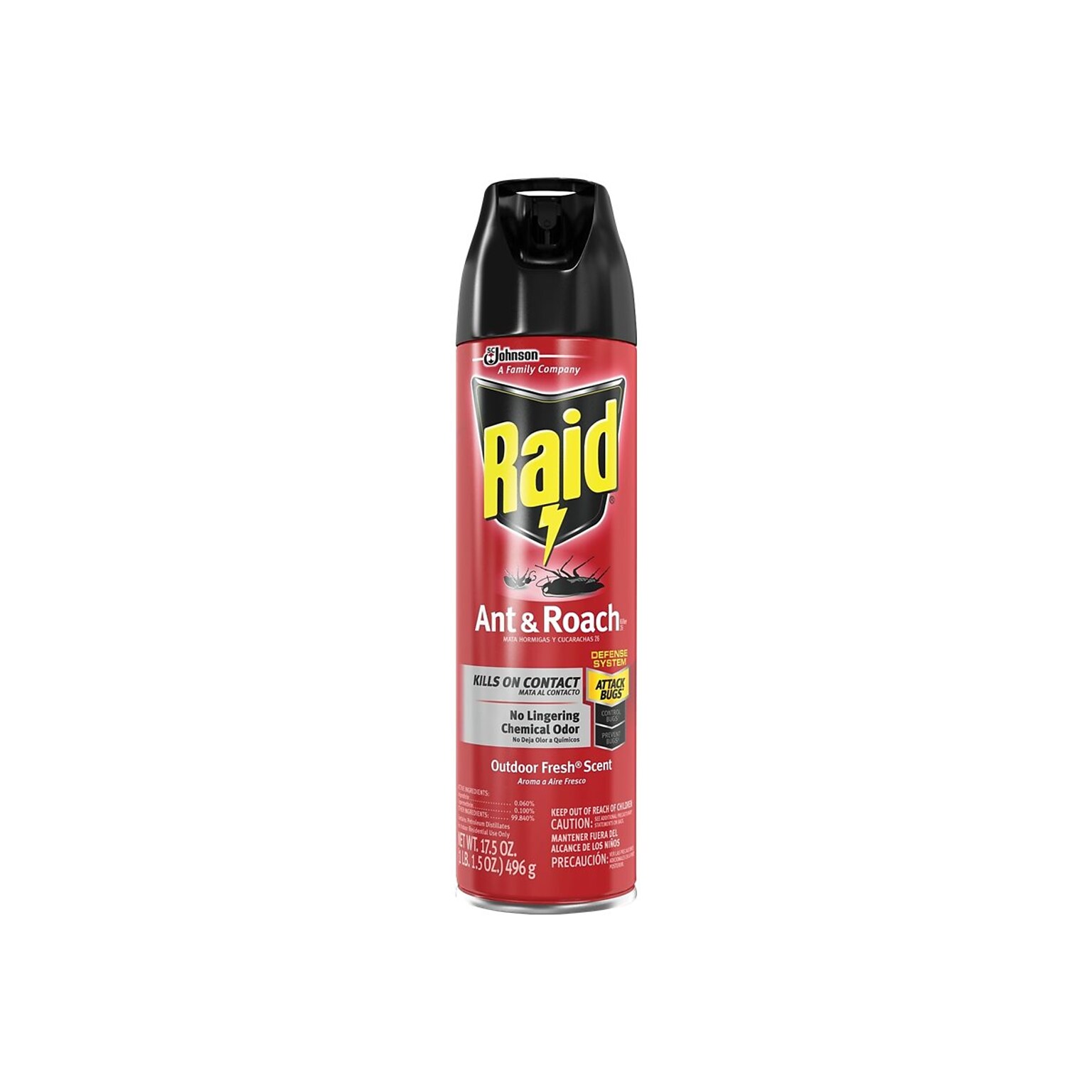 Raid Ant & Roach Killer 26 Aerosol for Ants & Roaches, Outdoor Fresh Scent, 17.5 oz. (669798)