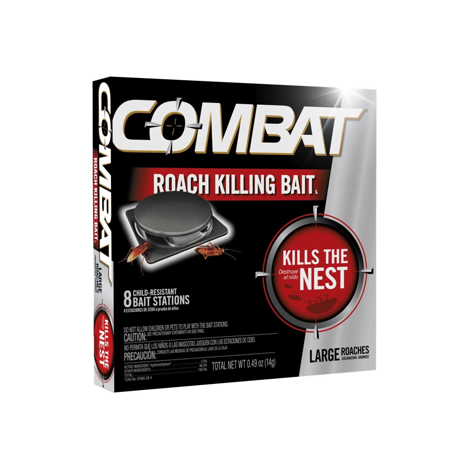 Combat Source Kill 2 Bait for Roaches, Unscented, 0.49 Oz., 8/Box