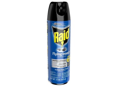 Raid Flying Insect Killer 7 Aerosol for Insects, Outdoor Fresh Scent, 15 oz. (300816)