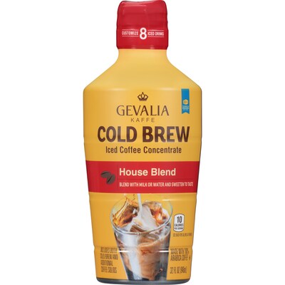 Gevalia Kaffe Cold Brew Concentrate House Blend, 32 oz. Bottles (Pack of 4) (GEN07118)