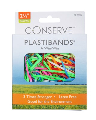 Conserve PlastiBands, 2-1/8", Assorted Colors, 200/Pack (BAUSF-5000)