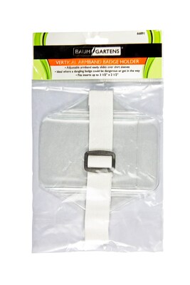 Sicurix Armband Badge Holder Vertical Elastic Strap, 2-1/2" x 3-1/2", Clear (BAU66891)