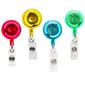 Sicurix Translucent ID Badge Reels Round Belt Clip, Assorted Colors (BAU68894)